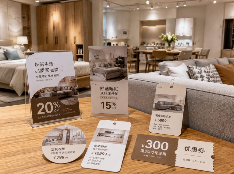 玉门家具门店单页海报与吊牌